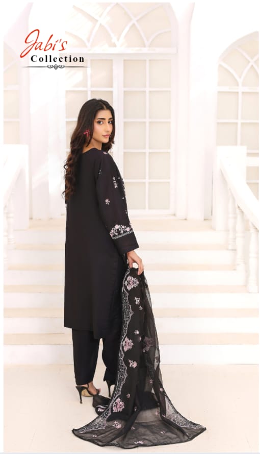 Luxury Black Embroidered 3-Piece Suit