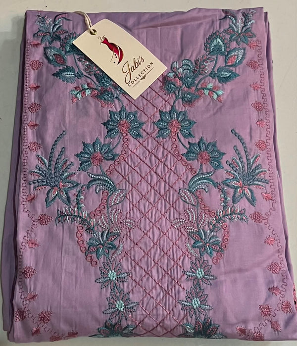 Elegant Floral Embroidered Unstitched Suit