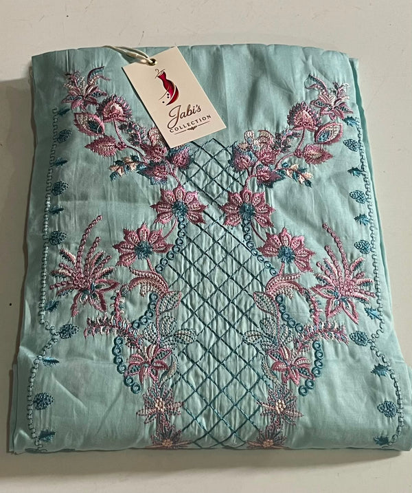 Premium Floral Embroidered Unstitched Suit